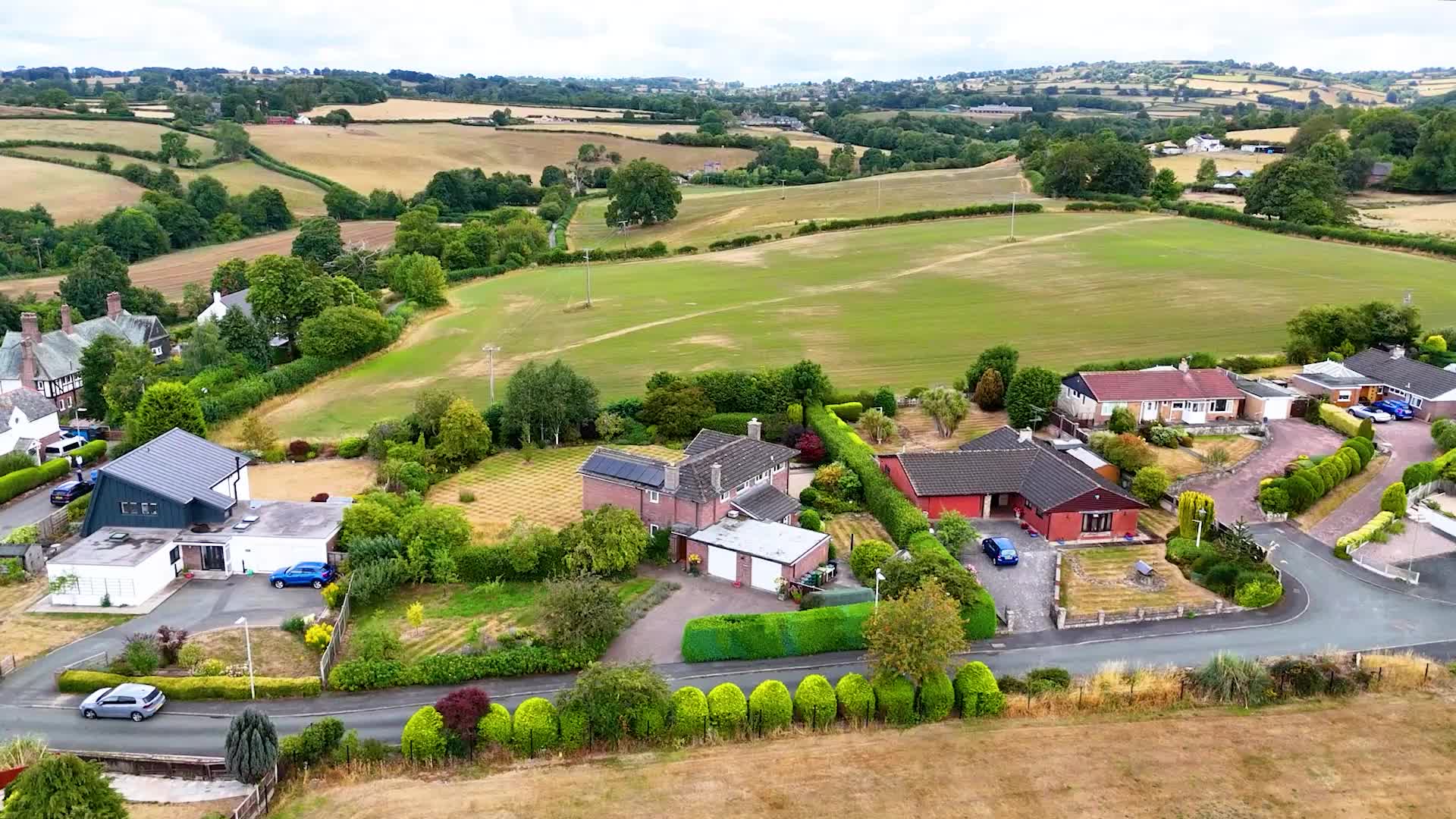 The outlook across Oswestry School playing fields and the countryside surrounding Rookwood